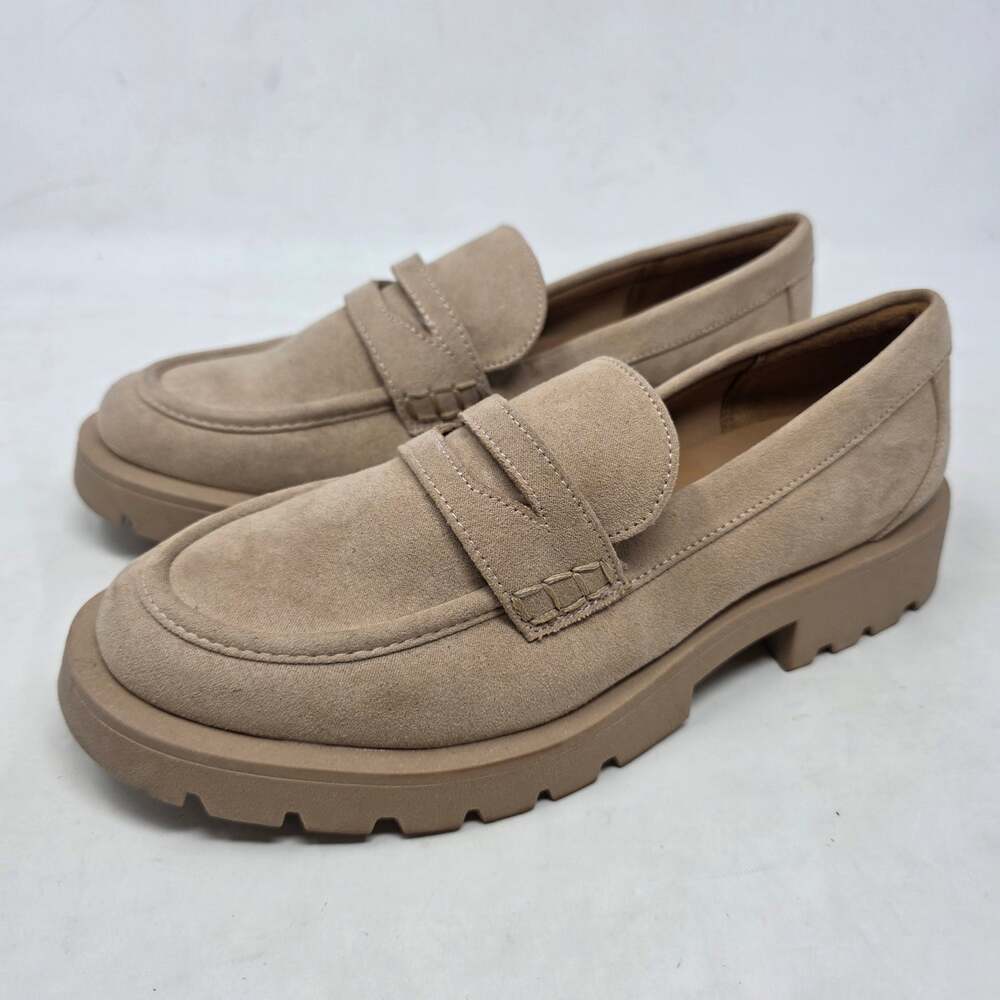 A New Day Taupe Lug Sole Penny Loafers Chunky Shoes Women’s Size 6